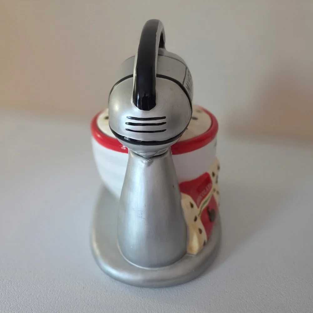 Ambiance Collections Stand Mixer Cookie Jar Kitchenart Silver Red Ceramic Large